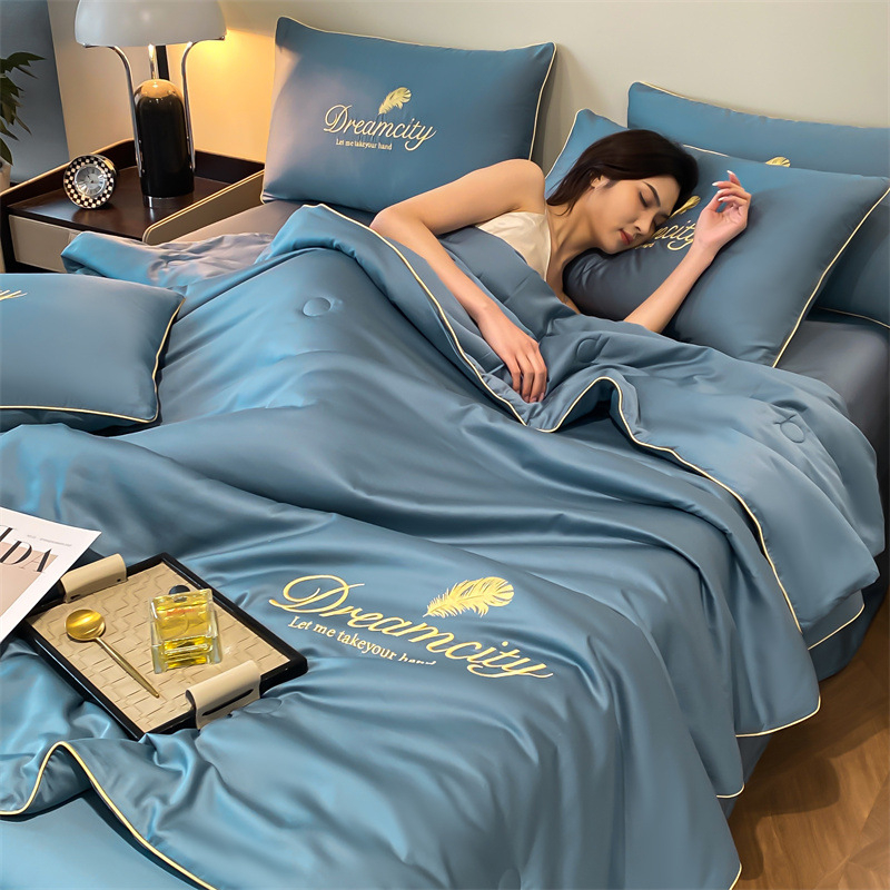 Pestud Tencel kliimaseadmega tekk suvine õhuke suvine jahe tekk neljaosaline kodune üheinimesevoodi jääsiidist jahe suvine tekk hulgimüük