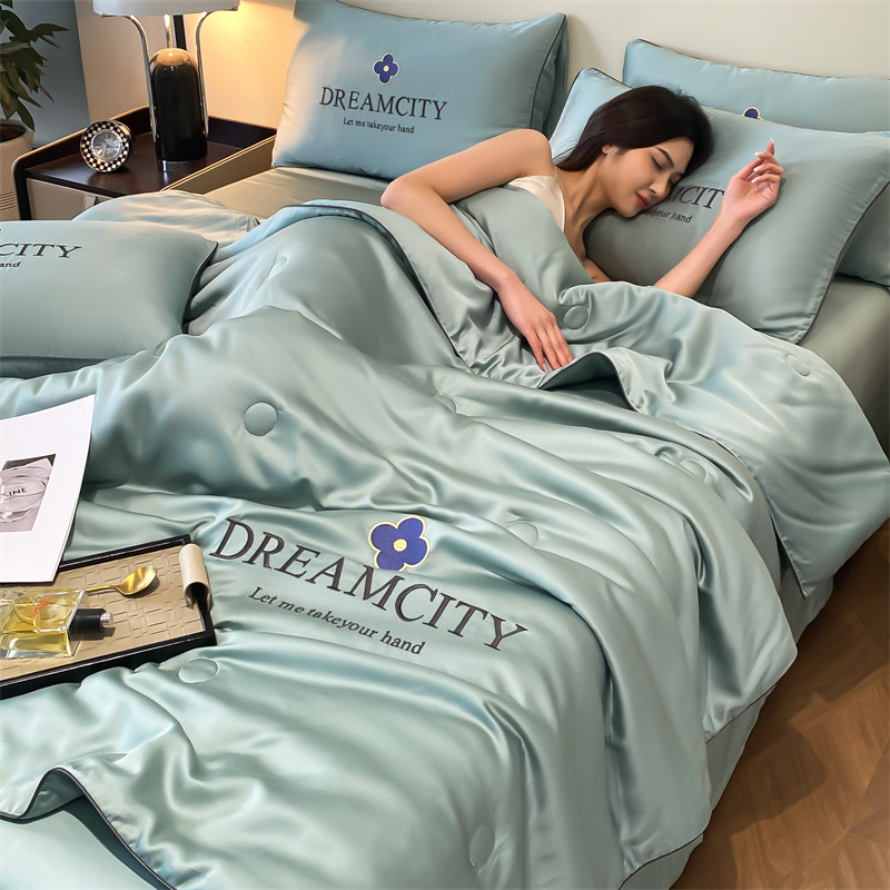 Pestud Tencel kliimaseadmega tekk suvine õhuke suvine jahe tekk neljaosaline kodune üheinimesevoodi jääsiidist jahe suvine tekk hulgimüük