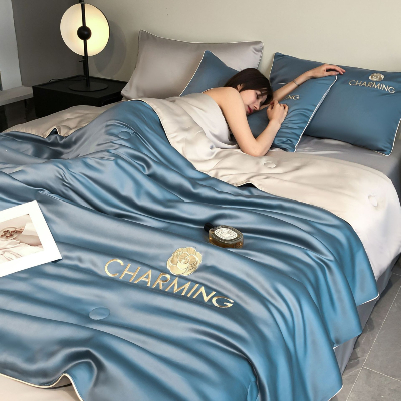 Pestud Tencel kliimaseadmega tekk suvine õhuke suvine jahe tekk neljaosaline kodune üheinimesevoodi jääsiidist jahe suvine tekk hulgimüük