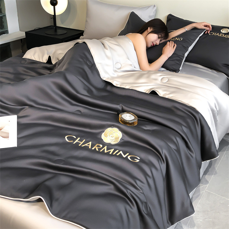 Pestud Tencel kliimaseadmega tekk suvine õhuke suvine jahe tekk neljaosaline kodune üheinimesevoodi jääsiidist jahe suvine tekk hulgimüük