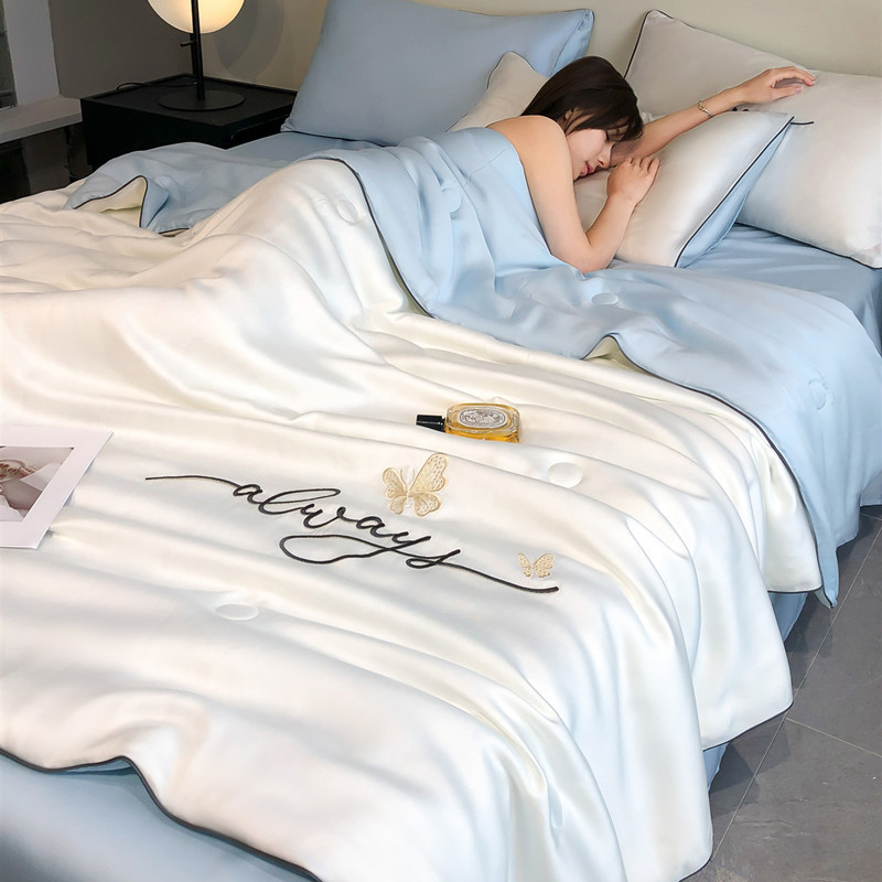 Pestud Tencel kliimaseadmega tekk suvine õhuke suvine jahe tekk neljaosaline kodune üheinimesevoodi jääsiidist jahe suvine tekk hulgimüük