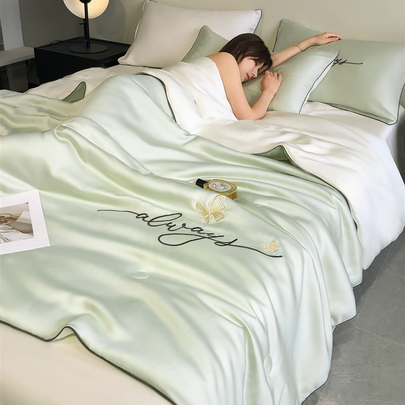 Pestud Tencel kliimaseadmega tekk suvine õhuke suvine jahe tekk neljaosaline kodune üheinimesevoodi jääsiidist jahe suvine tekk hulgimüük