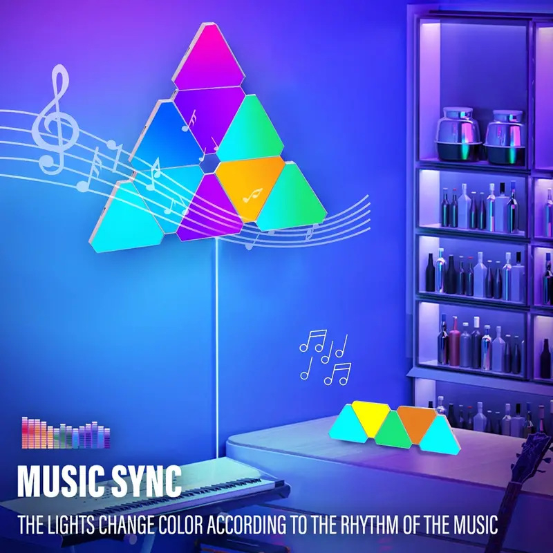 Piiriülene Bluetooth wifi kolmnurkne ühendav valgus elektriline võistlusatmosfääri valgus seinalamp dekoratiivne siseruumides öövalgusti