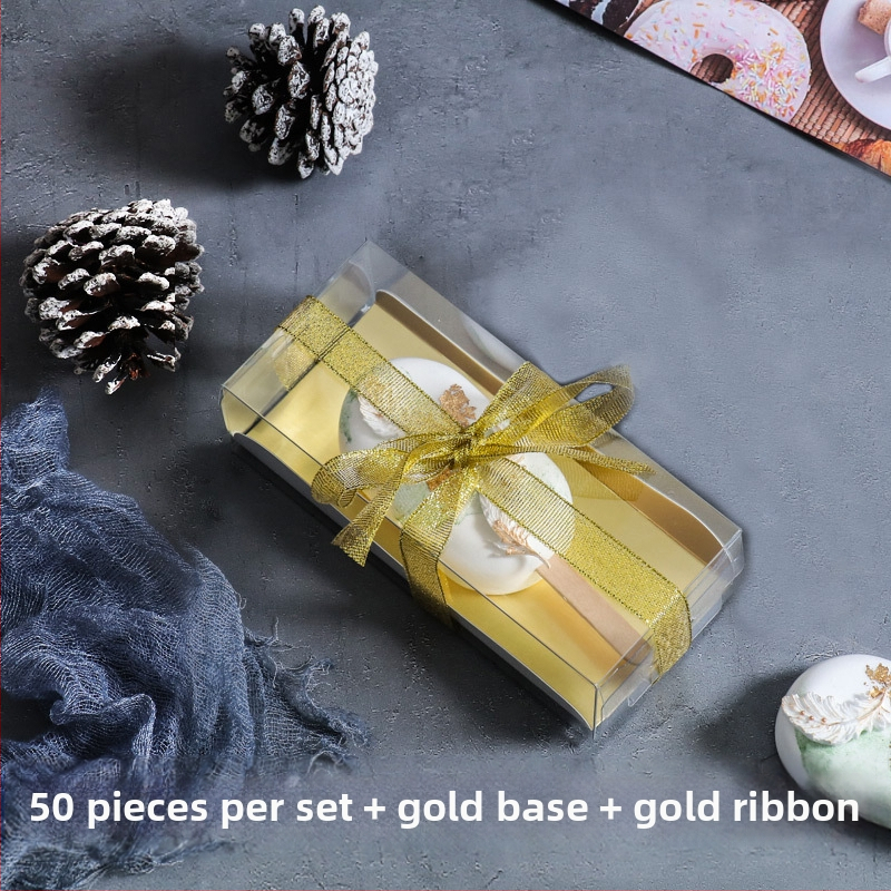 Jäätisepulga pulgakommi läbipaistev koogipakendkarp mousse väike Western Pointi karp kommišokolaadi pakendkarp 50 komplekti