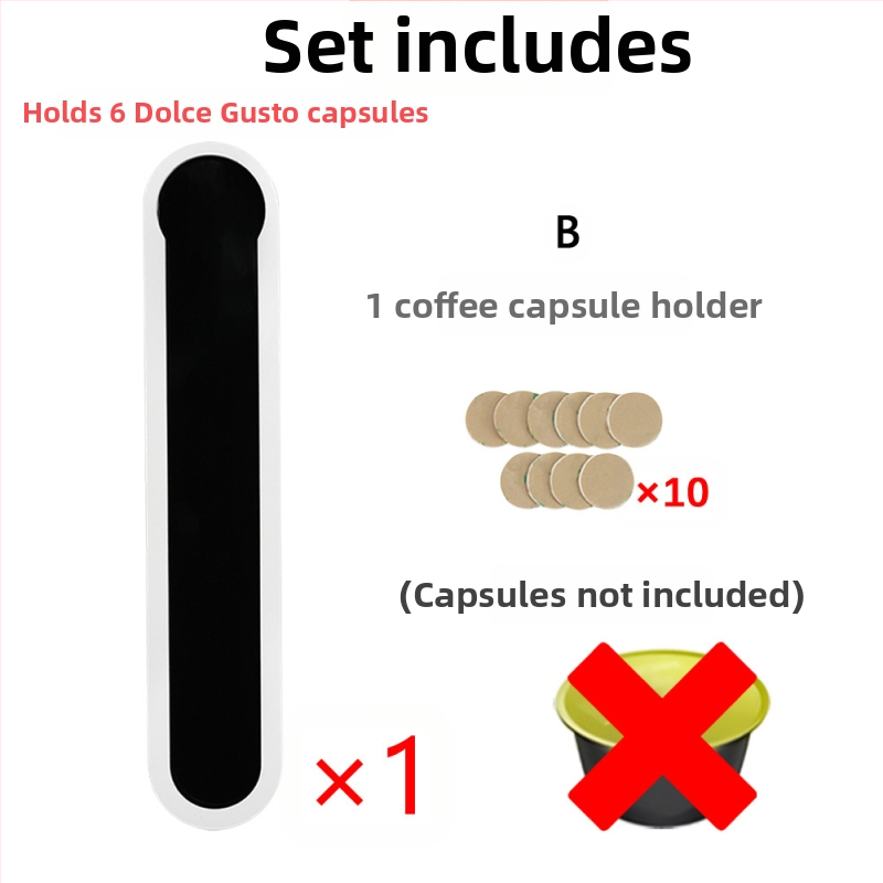 Seinale kinnitatav kohvikapslite hoiuriiul, ühilduv Dolce Gusto kapslitassiga, alumiiniumisulamist akrüülist hoiuriiul