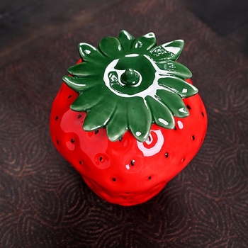 Δημιουργική τσαγιέρα φράουλα Κινέζικη κεραμική δεξαμενή αποθήκευσης σφραγισμένη δεξαμενή ανθεκτική στην υγρασία αποθήκη τσαγιού εξατομικευμένα στολίδια σετ τσαγιού