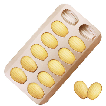 Μαντλέν ντιμ σαμ με κέλυφος και φόρμα για κέικ σε ταψί, χωρίς επικάλυψη, χρυσή φόρμα για 12 μπισκότα