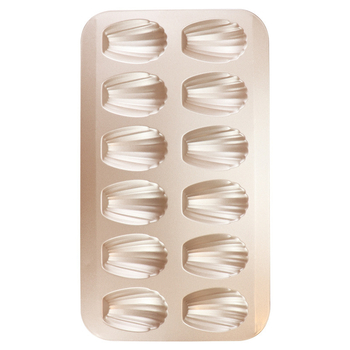 Μαντλέν ντιμ σαμ με κέλυφος και φόρμα για κέικ σε ταψί, χωρίς επικάλυψη, χρυσή φόρμα για 12 μπισκότα