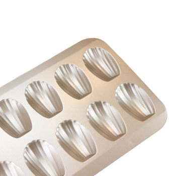 Μαντλέν ντιμ σαμ με κέλυφος και φόρμα για κέικ σε ταψί, χωρίς επικάλυψη, χρυσή φόρμα για 12 μπισκότα