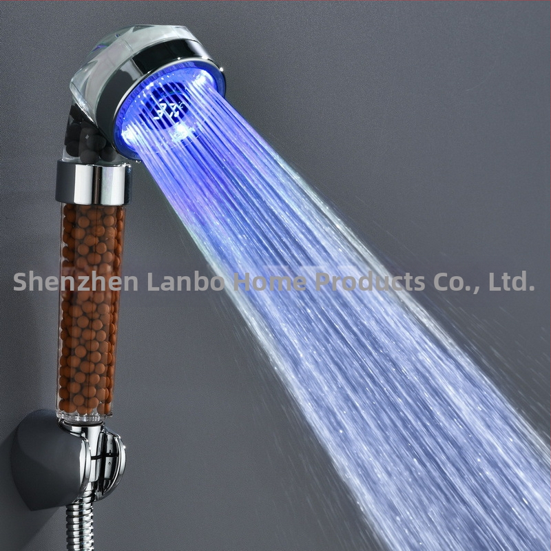 LED дигитален дисплей за душ с отрицателни йони, дигитален дисплей, светещ дисплей за промяна на цвета на душа, дисплей за температура на душа, дюза за душ 8008-S23