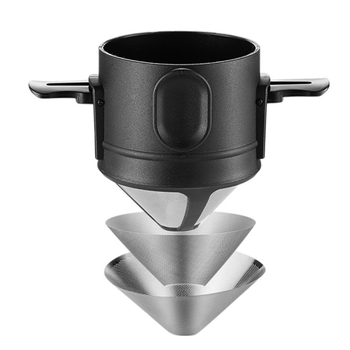 Namų ir komercinės paskirties nerūdijančio plieno kavos filtras, pakabinamas ausų lašelinis, dvigubo sluoksnio sulankstomas tinklelio piltuvėlis, nemokamas filtro popieriaus filtras