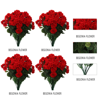 Трансгранично ново изкуствено цвете Бегония в европейски и американски стил Декорация за дома Фалшиво цвете Декорация от копринено цвете от здравец