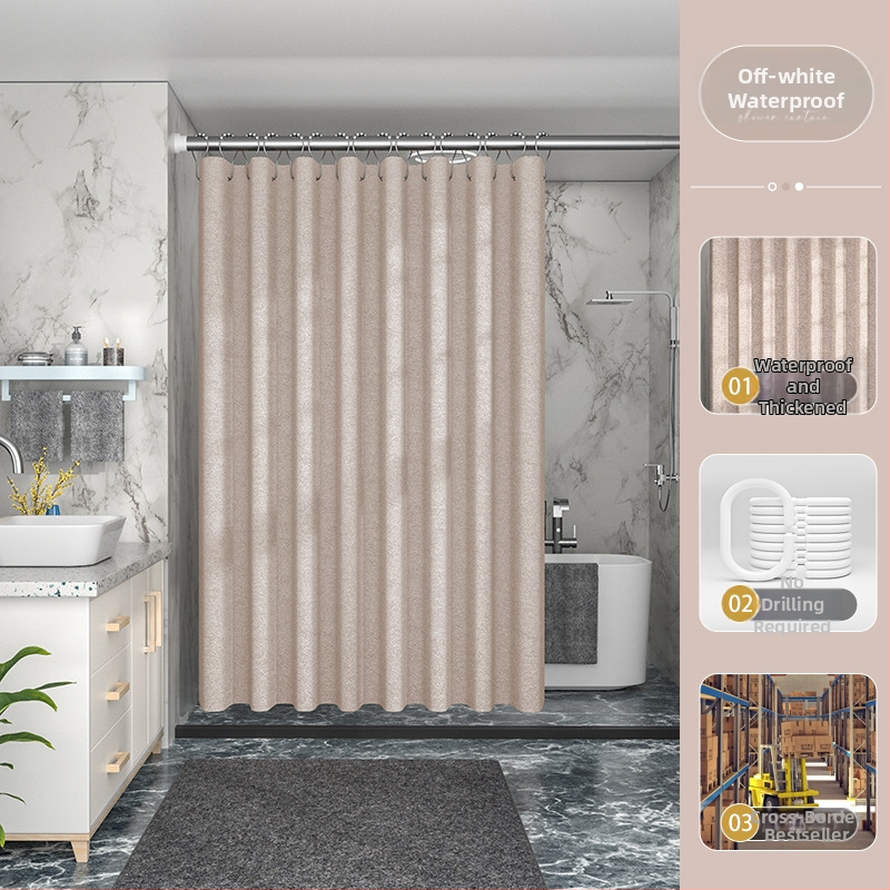 Piiriülene tehase otsetarne 230g paksendatud linasest imitatsiooniga dušikardin, veekindel ja hallituskindel dušikardin, polüesterriidest, vannitoa jaoks valmis laos