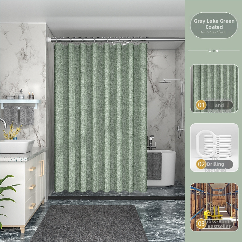 Piiriülene tehase otsetarne 230g paksendatud linasest imitatsiooniga dušikardin, veekindel ja hallituskindel dušikardin, polüesterriidest, vannitoa jaoks valmis laos