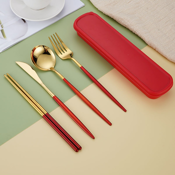 Tarpvalstybinis „Amazon“ interneto garsenybių Portugalijos nerūdijančio plieno nešiojami stalo įrankiai, šaukštas, šakutė, lazdelės, studentų biuro dovanų rinkinys