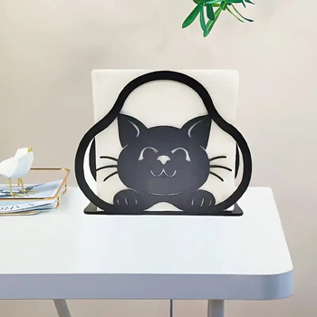 Metallist lootoseküünisest kassi ja koera kujuline sepistatud rauast salvrätikuhoidja, sobib söögilauale, restorani, kohvikusse, veinile