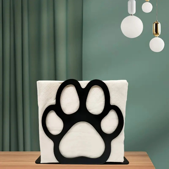 Metallist lootoseküünisest kassi ja koera kujuline sepistatud rauast salvrätikuhoidja, sobib söögilauale, restorani, kohvikusse, veinile