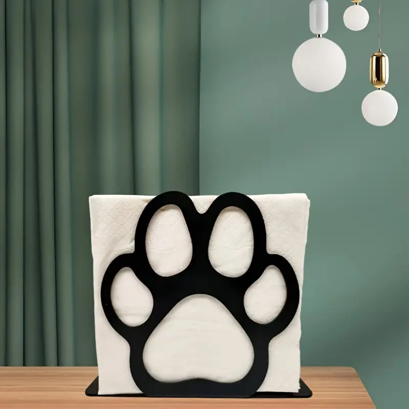 Metallist lootoseküünisest kassi ja koera kujuline sepistatud rauast salvrätikuhoidja, sobib söögilauale, restorani, kohvikusse, veinile