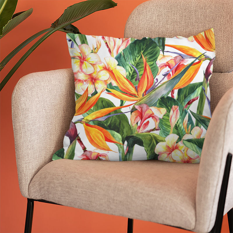 Фабрична директна трансгранична калъфка за възглавница, растение, цвете, едностранен печат, къса плюшена калъфка за възглавница, диван, декорация за хол