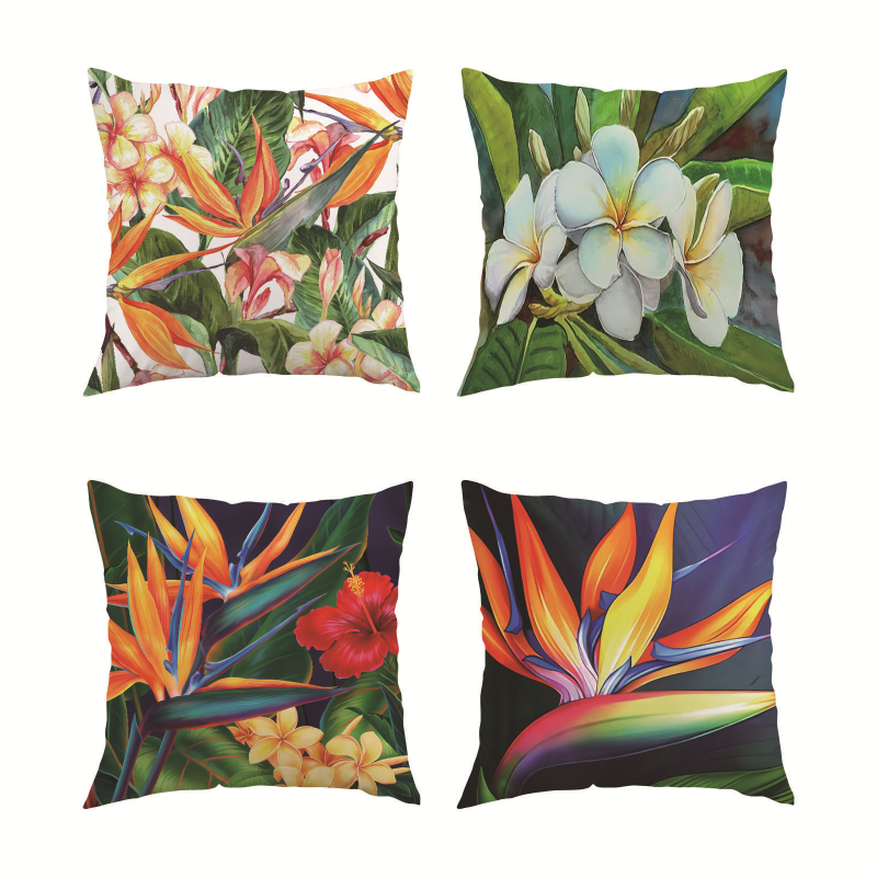 Фабрична директна трансгранична калъфка за възглавница, растение, цвете, едностранен печат, къса плюшена калъфка за възглавница, диван, декорация за хол