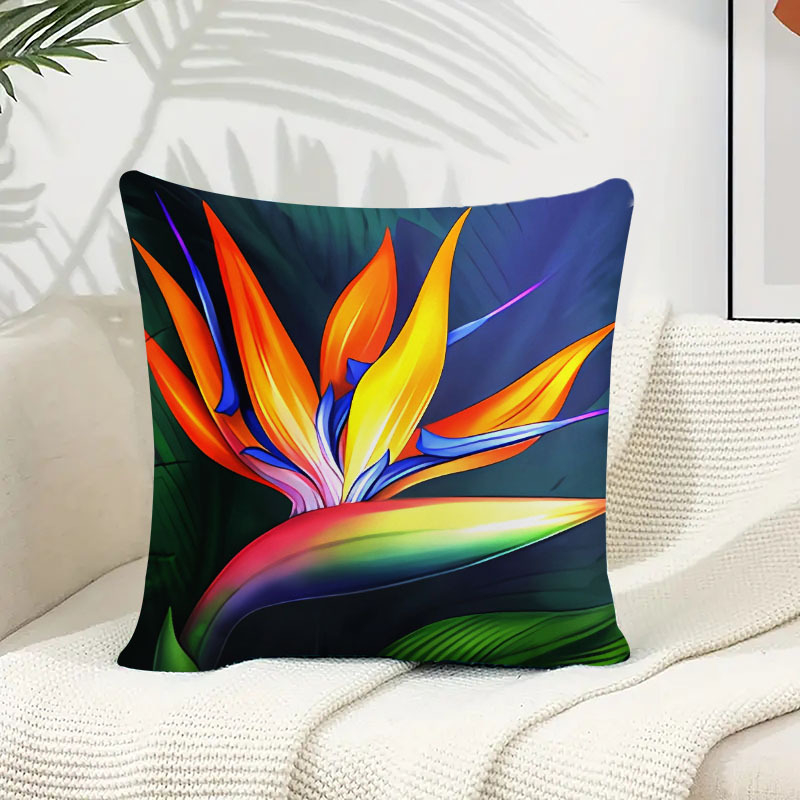 Фабрична директна трансгранична калъфка за възглавница, растение, цвете, едностранен печат, къса плюшена калъфка за възглавница, диван, декорация за хол