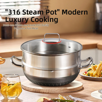 316 kolmekihiline terasest roostevabast terasest supipott, kuum pott, keedupott, kaheotstarbeline keedupott, köögipott, mittenakkuv pott, aurutav supipott