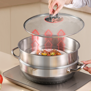 316 kolmekihiline terasest roostevabast terasest supipott, kuum pott, keedupott, kaheotstarbeline keedupott, köögipott, mittenakkuv pott, aurutav supipott