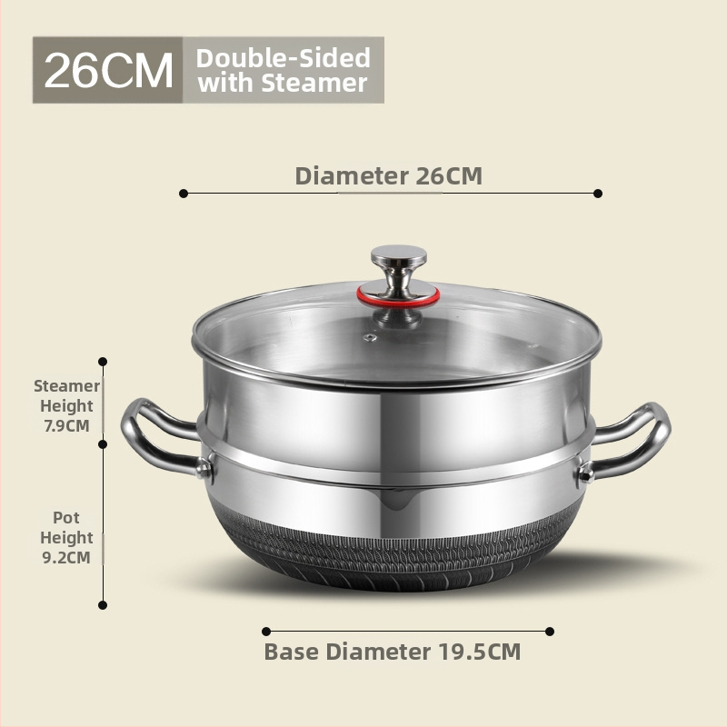 316 kolmekihiline terasest roostevabast terasest supipott, kuum pott, keedupott, kaheotstarbeline keedupott, köögipott, mittenakkuv pott, aurutav supipott