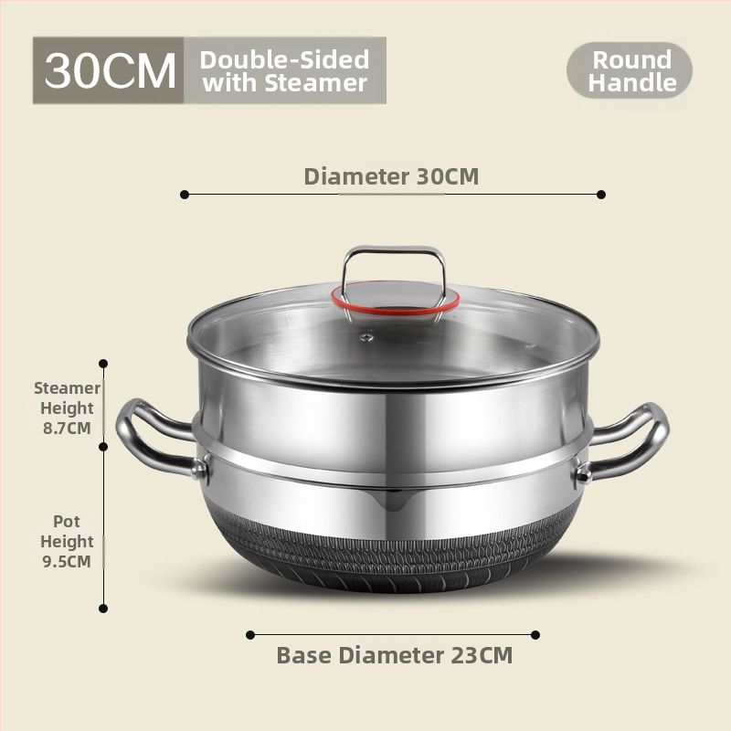 316 kolmekihiline terasest roostevabast terasest supipott, kuum pott, keedupott, kaheotstarbeline keedupott, köögipott, mittenakkuv pott, aurutav supipott