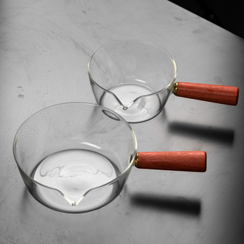 Γυάλινη κατσαρόλα οικιακής χρήσης Γάλα ιταλική κατσαρόλα τυριού με ξύλινη λαβή Ανοιχτή φωτιά Συμπληρωματική κατσαρόλα τροφίμων για ηλεκτρική κεραμική κουζίνα Διασυνοριακή