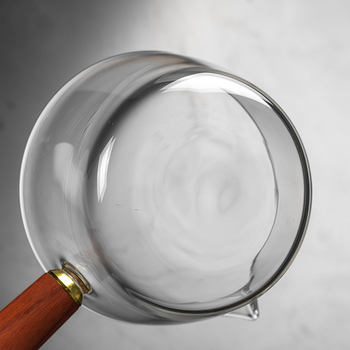 Γυάλινη κατσαρόλα οικιακής χρήσης Γάλα ιταλική κατσαρόλα τυριού με ξύλινη λαβή Ανοιχτή φωτιά Συμπληρωματική κατσαρόλα τροφίμων για ηλεκτρική κεραμική κουζίνα Διασυνοριακή