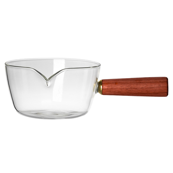 Γυάλινη κατσαρόλα οικιακής χρήσης Γάλα ιταλική κατσαρόλα τυριού με ξύλινη λαβή Ανοιχτή φωτιά Συμπληρωματική κατσαρόλα τροφίμων για ηλεκτρική κεραμική κουζίνα Διασυνοριακή