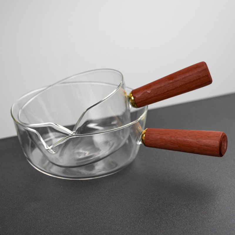 Stakleni lonac za kućanstvo, lonac za doručak, talijanski lonac za sirnu juhu s drvenom ručkom, otvoreni lonac za vatru, dodatni lonac za hranu za električni keramički štednjak, prekogranični