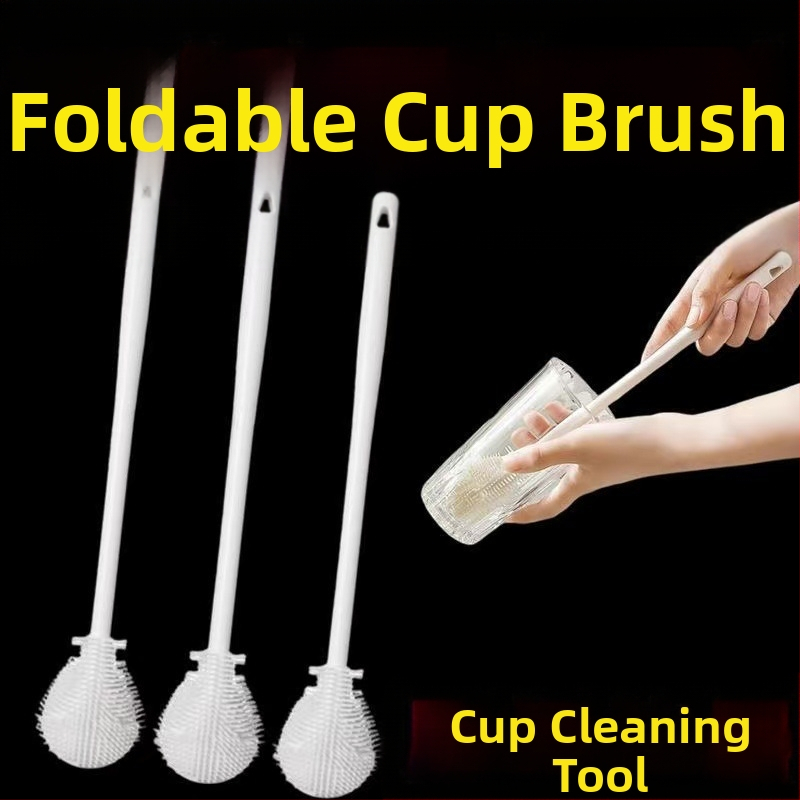 Ilgos rankenos silikoninis puodelių šepetėlis, valantis ilgą rankeną, sulankstomas mažas šepetėlis, vandens puodelių laužymo mašina, specialus valymo šepetėlis