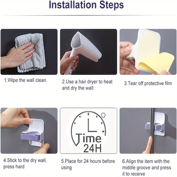 TEMU plaukų kartos vonios kambario nepaliekantis žymių šluotos laikiklis be perforatorių vonios kambario prie sienos tvirtinamas šluotos laikiklis lipnus virtuvės laikymo laikiklis