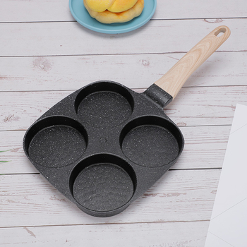 Kodumajapidamises praepann hommikusöögi munaburgeri pannkoogivorm nelja auguga praemunapann praemunaburgerimasin mittenakkuva panniga