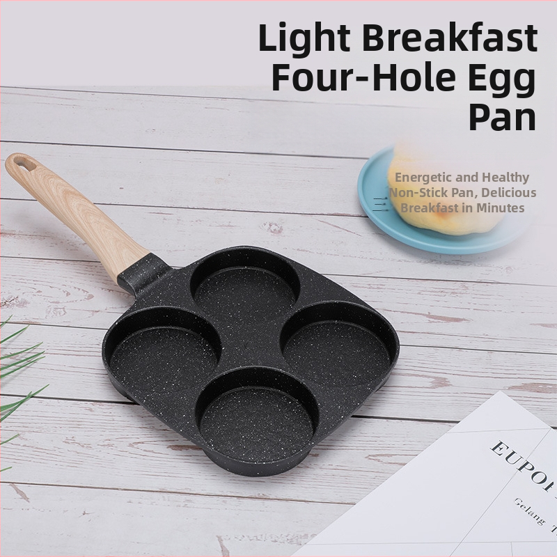 Kodumajapidamises praepann hommikusöögi munaburgeri pannkoogivorm nelja auguga praemunapann praemunaburgerimasin mittenakkuva panniga