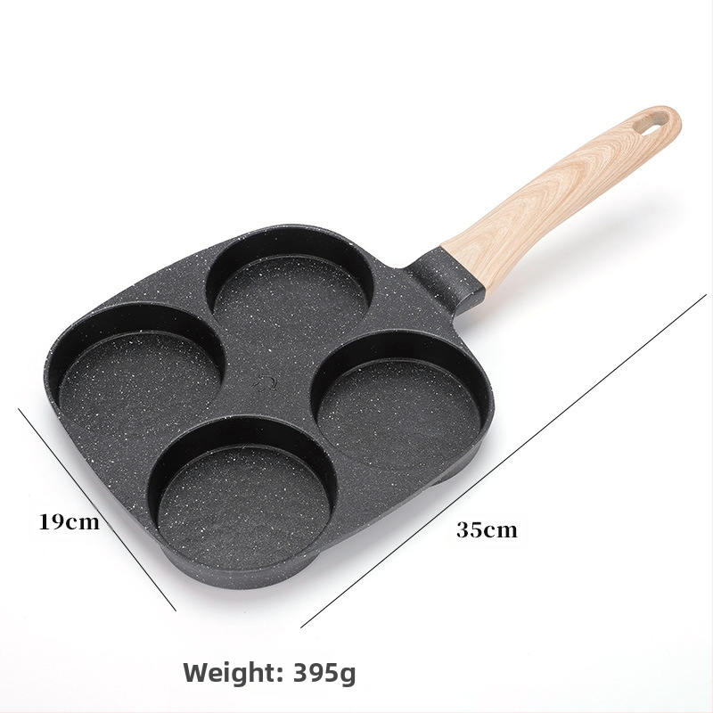 Kodumajapidamises praepann hommikusöögi munaburgeri pannkoogivorm nelja auguga praemunapann praemunaburgerimasin mittenakkuva panniga