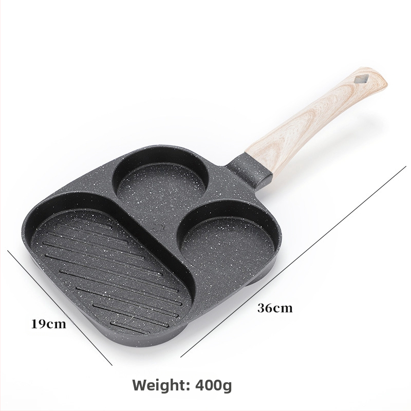 Kodumajapidamises praepann hommikusöögi munaburgeri pannkoogivorm nelja auguga praemunapann praemunaburgerimasin mittenakkuva panniga