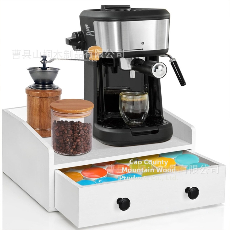 [drop Shipping] Fa kávékapszula tartó fiókkal, kávéállomás-rendezővel, kávéfőző állvány kiegészítőkkel