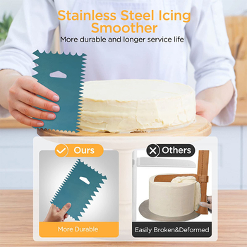 Didmeninė prekyba tarpvalstybiniu tiekimu, gimtadienio torto kremo patefonas, aliuminio lydinio keturių dalių torto formos torto dekoravimo patefonas