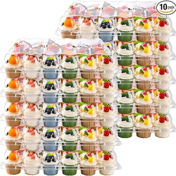 (24 σχάρες x 10 σετ) Στοιβαζόμενες θήκες για cupcakes, με 240 θήκες για cupcakes, για ψήσιμο επιδορπίων