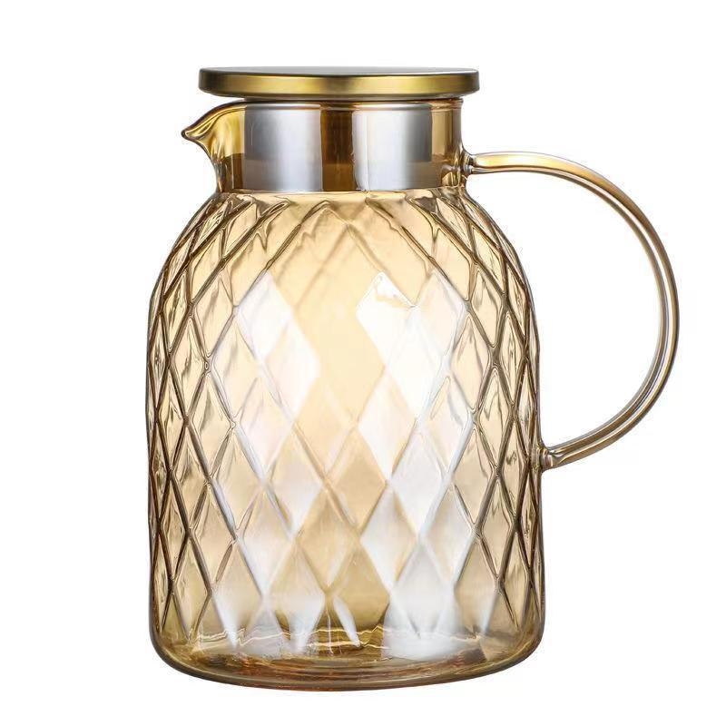 Šaltas virdulys, atsparus aukštai temperatūrai, didelės talpos virdulys, sutirštinto stiklo virdulys, sulčių puodelis, gėlių arbatos virdulys, karščiui atsparus stiklinis virdulys