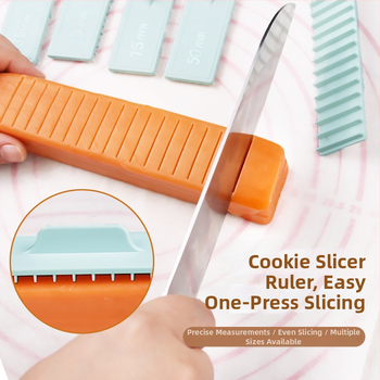 Sausainių matavimo liniuotė, sausainių pjaustytuvas, pyrago vyniotinio valdiklis, storo pjaustymo buitinė kepimo liniuotė, storo pjaustymo įrankis