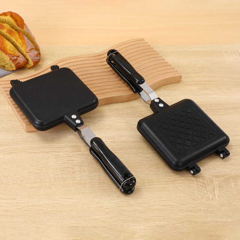 Форма за хляб за сандвичи, двустранен тиган, тава за печене на препечен хляб, незалепващ тиган, газова фурна с патрон, универсална двустранна тава за печене