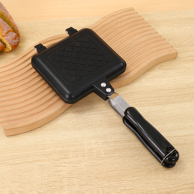 Форма за хляб за сандвичи, двустранен тиган, тава за печене на препечен хляб, незалепващ тиган, газова фурна с патрон, универсална двустранна тава за печене