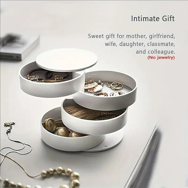 Forgó fülbevaló ékszerdoboz többrétegű fülbevaló tároló doboz kis gyönyörű fülbevalók nyaklánc ékszertartó tükörrel porálló doboz