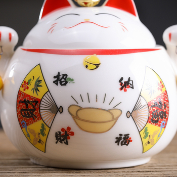 Τυχερές Γάτες Τσαγιού Κεραμικά Σφραγισμένα Δοχεία Οικιακά Pu\'er Μικρά Βάζα Αποθήκευσης Στάβλοι Νυχτερινή Αγορά Δοχεία Τσαγιού Κουτιά Δώρου