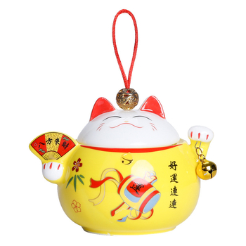 Τυχερές Γάτες Τσαγιού Κεραμικά Σφραγισμένα Δοχεία Οικιακά Pu\'er Μικρά Βάζα Αποθήκευσης Στάβλοι Νυχτερινή Αγορά Δοχεία Τσαγιού Κουτιά Δώρου