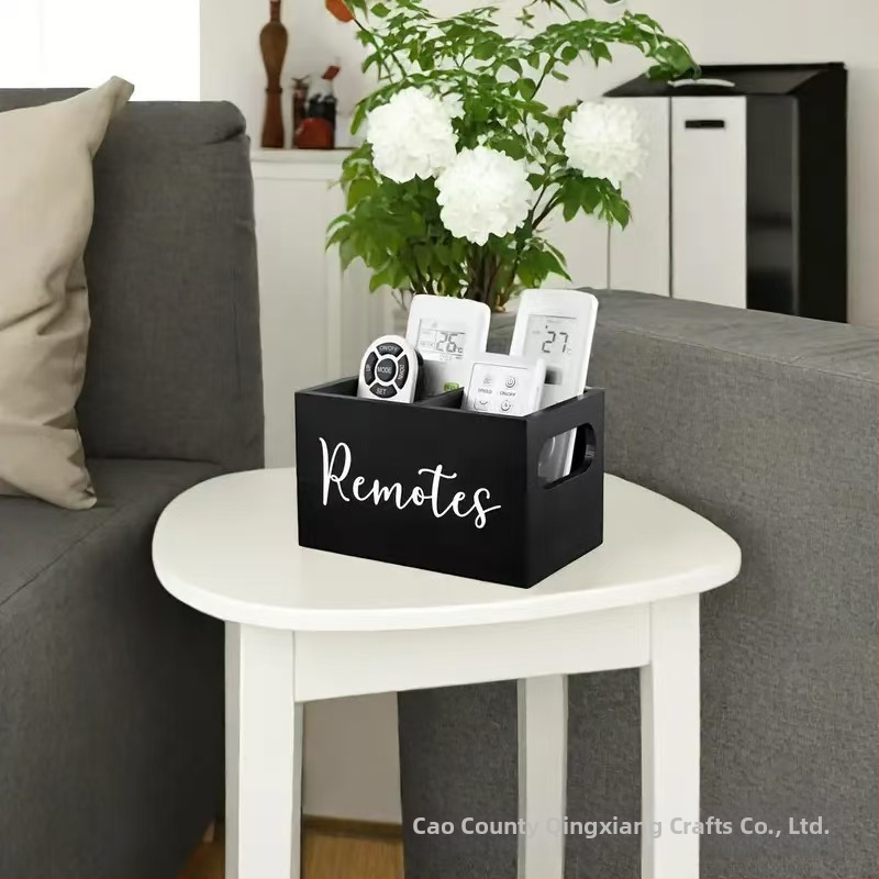 Kūrybinga medinė darbalaukio nuotolinio valdymo pulto skyrelio laikymo dėžutė virtuvės stalo įrankių laikymo dėžutė kavos arbatos maišelių laikymo dėžutė